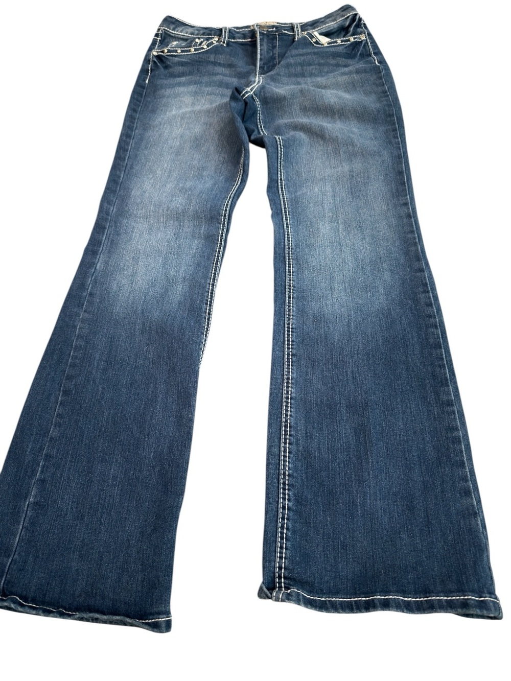 Earl Jeans Embellished Rhinestones JeansSz 10 Boot Cut Western Glam McBling Y2K. - Picture 3 of 8